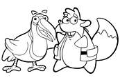 coloriage les amis de dora tico et milo le toucan